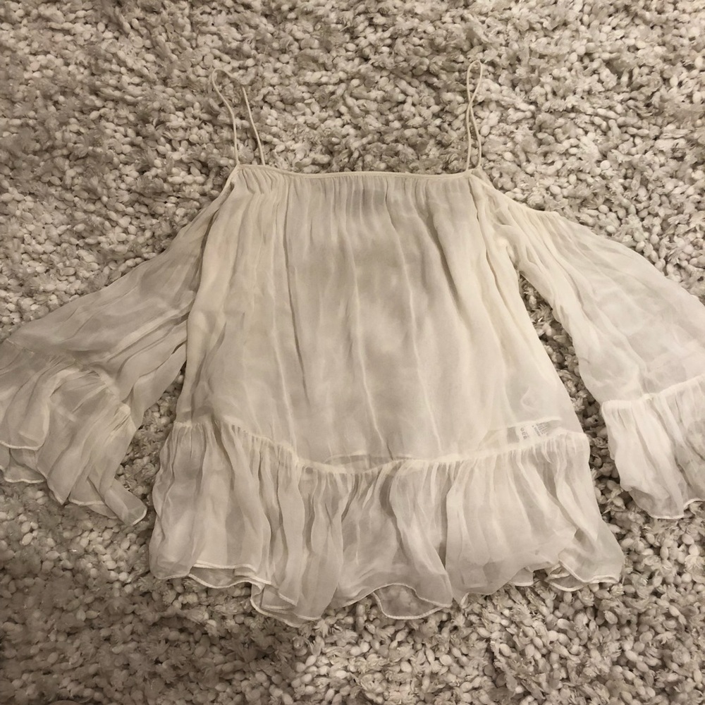 Zara White Off the Shoulders Top